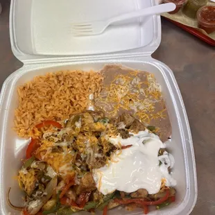 Chicken fajita plate