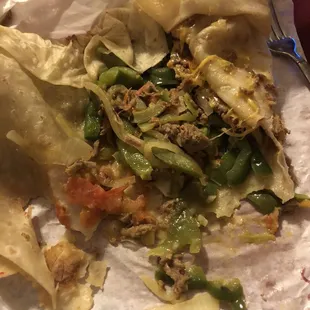 This is the "shredded beef" burrito. Hardly any beef and all veggies.