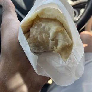 Tiny 12$ Breakfast burrito It be different if it was steak eggs and potato and chorizo smh