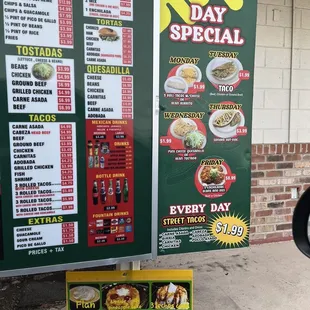 a menu for a mexican restaurant