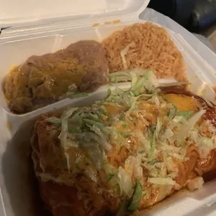 Steak chimichanga dinner