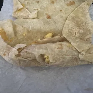 Breakfast burro looking a little skinny. More than half was just tortilla wrapping.