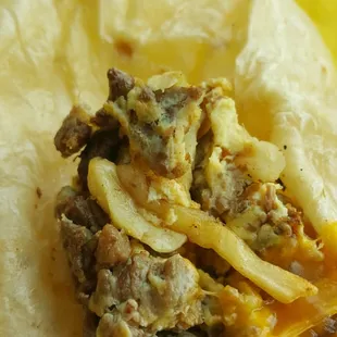 Fries in my breakfast burrito BLAH