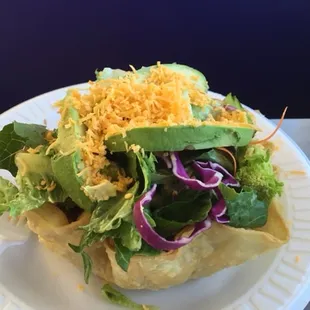 Pollo Asado taco salad.