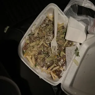 You can even tell by looking at the fries that they're undercooked