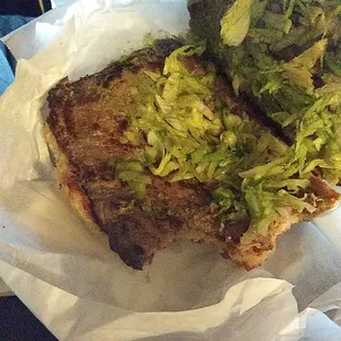 Does this torta look appetizing.... It wasnt ...i ened up cutting up the meat and making my own tacos