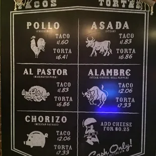 Los Bobos Awesome Taco Menu!