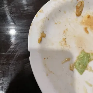 We were served in this broken plate and according to the staff this plate was fine. Staff attitude horrible