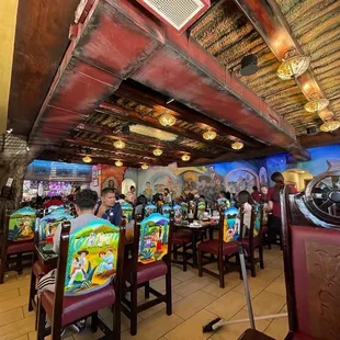 the interior of a mexican restaurant