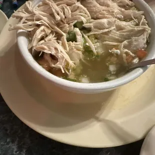 The chicken soup is my favorite and they are more than generous on the chicken!!!