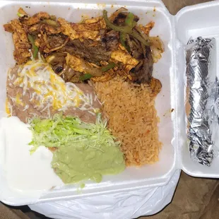 Chicken n Steak fajitas combo.  Came with a medium drink