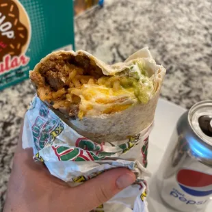 Carne asada Super burrito. $10. Came with side of chips too