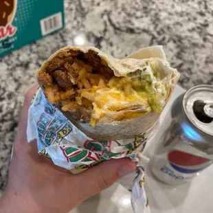 Carne asada super burrito. $10