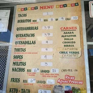 menu