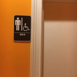 As you walk in the men&apos;s room. Once inside, you are tricked to believing you are in the wrong room.