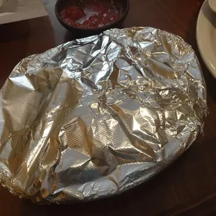 Cheese steak tacos served with aluminum foil. Is this really necessary?