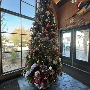 Super cute peppermint tree in the entry.