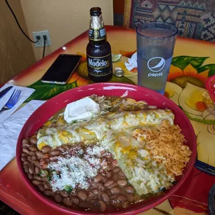 Spinach enchiladas - huge