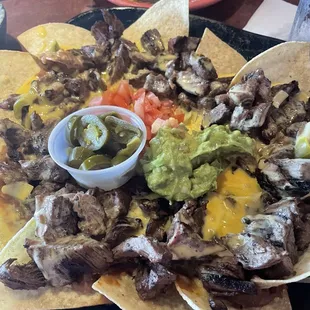Beef fajita nachos