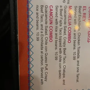 the menu