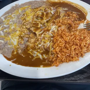 beef tamal cheese enchilada rice and beans