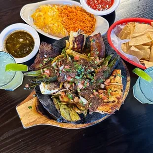 Molcajete (minus the shrimp since my daughter is allergic)