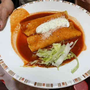 26. Chicken Enchilada Combo Plate