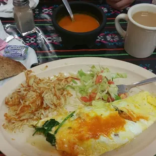 Spinach omlet plate.