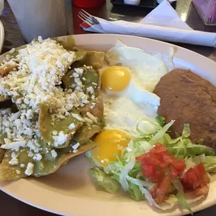 Chilaquiles Verdes with Eggs Sunny Side up!