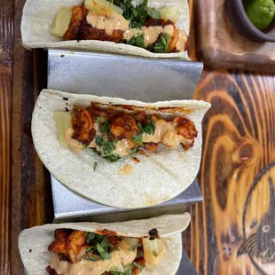 shrimp pastor tacos