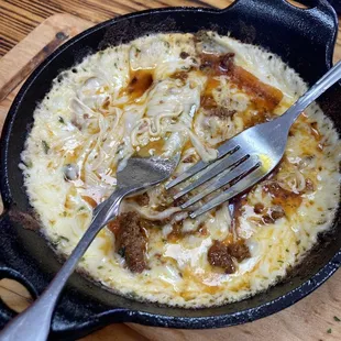 Queso fundido with chorizo