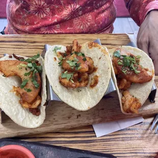 Shrimp pastor tacos