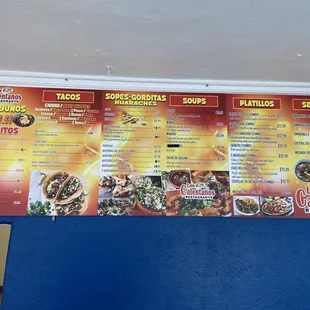 the menu