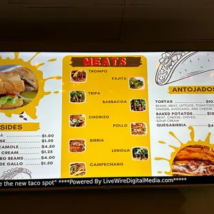 the menu