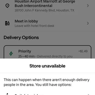 A picture of how delivery was unavailable!