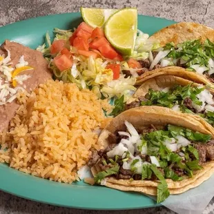 STEAK TACO DINNER (Mexican style)