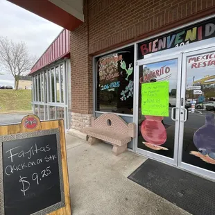 a sign outside a restaurant
