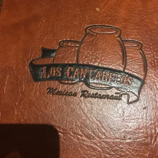the logo on a leather case