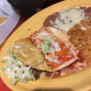Taco &amp; enchilada combo