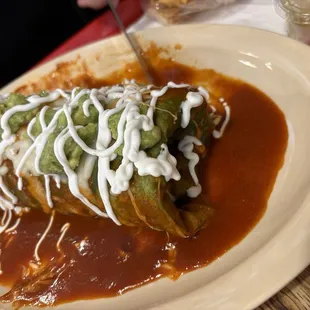 Wet Burrito with a spinach tortilla