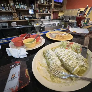 Green enchiladas (las verdes)