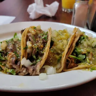 2 Lengua &amp; 2 Chicarron Tacos
