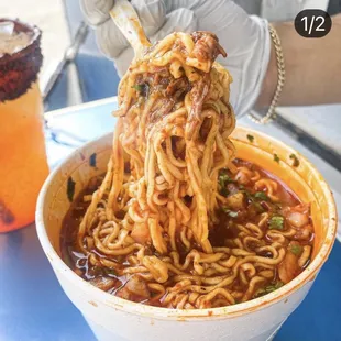 Birria noodles