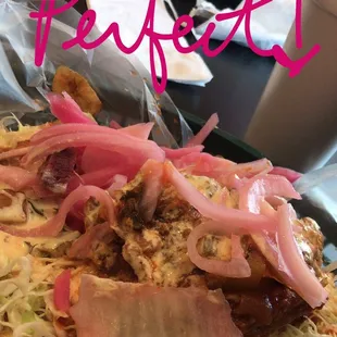 Pollo con tajadas, horchata y banana tropical!