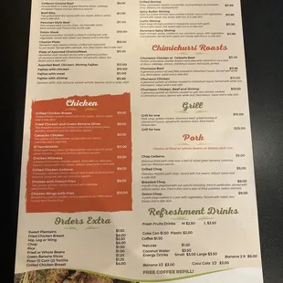 a menu for a mexican restaurant