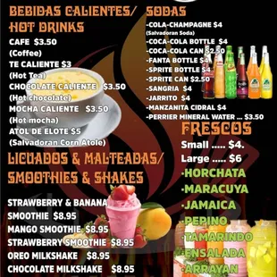 a menu for a mexican restaurant