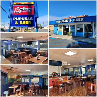 a collage of photos of a restaurant