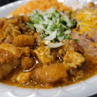 Chicharron Plate! absolutely delicious! Been looking for a true Mexican Food place and I finally found it!! Tastes like my mom&apos;s kitchen.