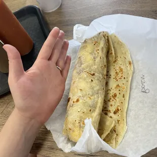 Size of burrito