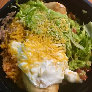 Mini chicken chimichanga bowl. A delicious great deal!